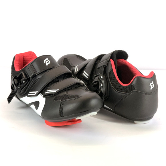 Peloton Altos Indoor Cycling Shoes Size 43 Black Red Unisex Bike Buckle Active - Picture 1 of 11